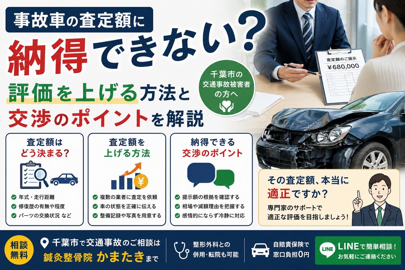 事故車の査定額に納得できない？評価を上げる方法と交渉のポイントを解説【千葉市】