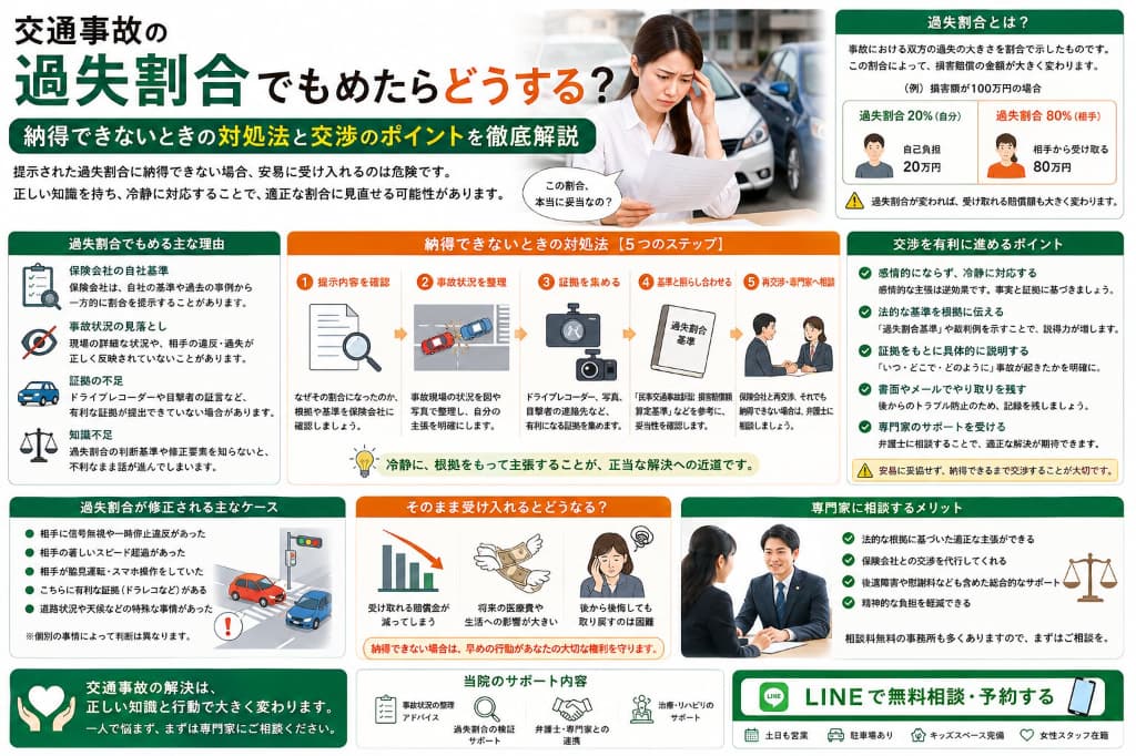 交通事故の過失割合でもめたらどうする？納得できないときの対処法と交渉のポイントを徹底解説【千葉市】