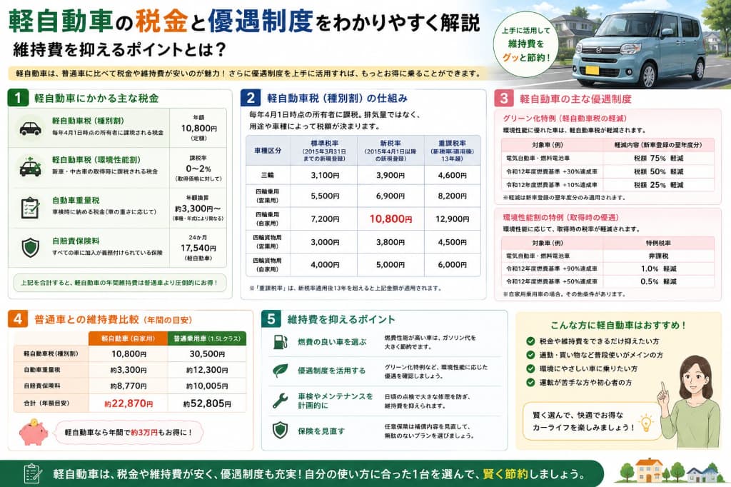 2026年の軽自動車税はいくら？10,800円・13年超の税額・エコカー減税まで解説