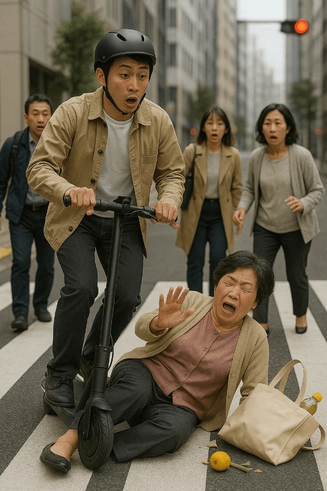 スクーターと歩行者事故