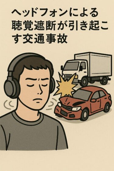 ヘッドフォンによる聴覚遮断が引き起こす交通事故