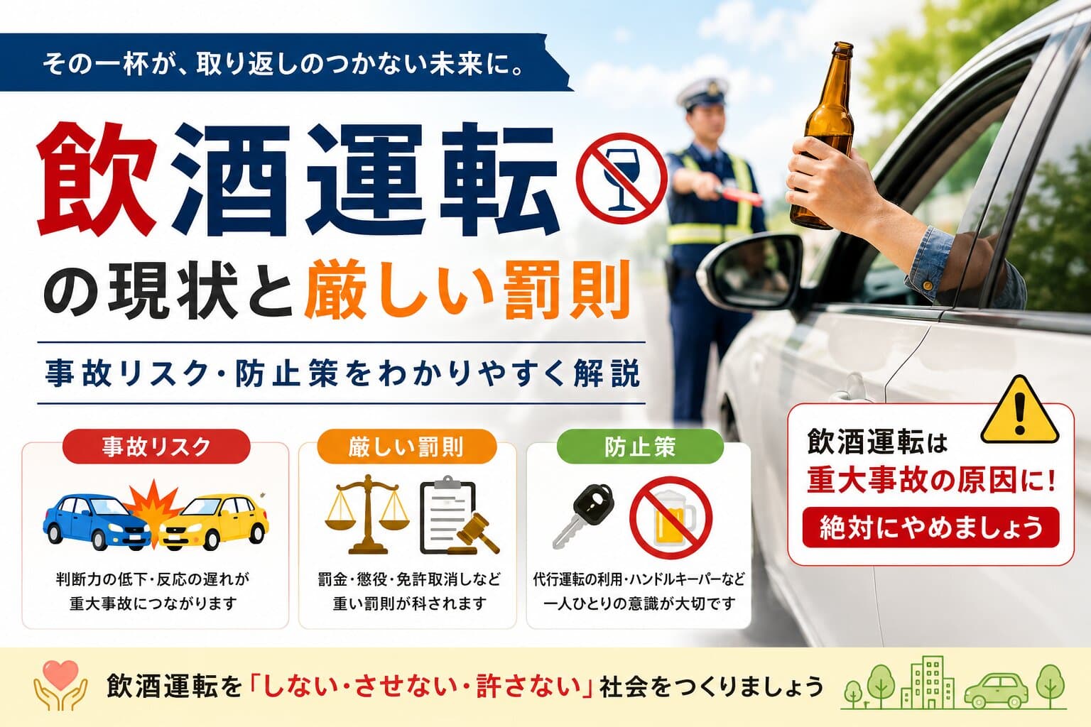 飲酒運転の現状と厳しい罰則｜事故リスク・防止策まで徹底解説