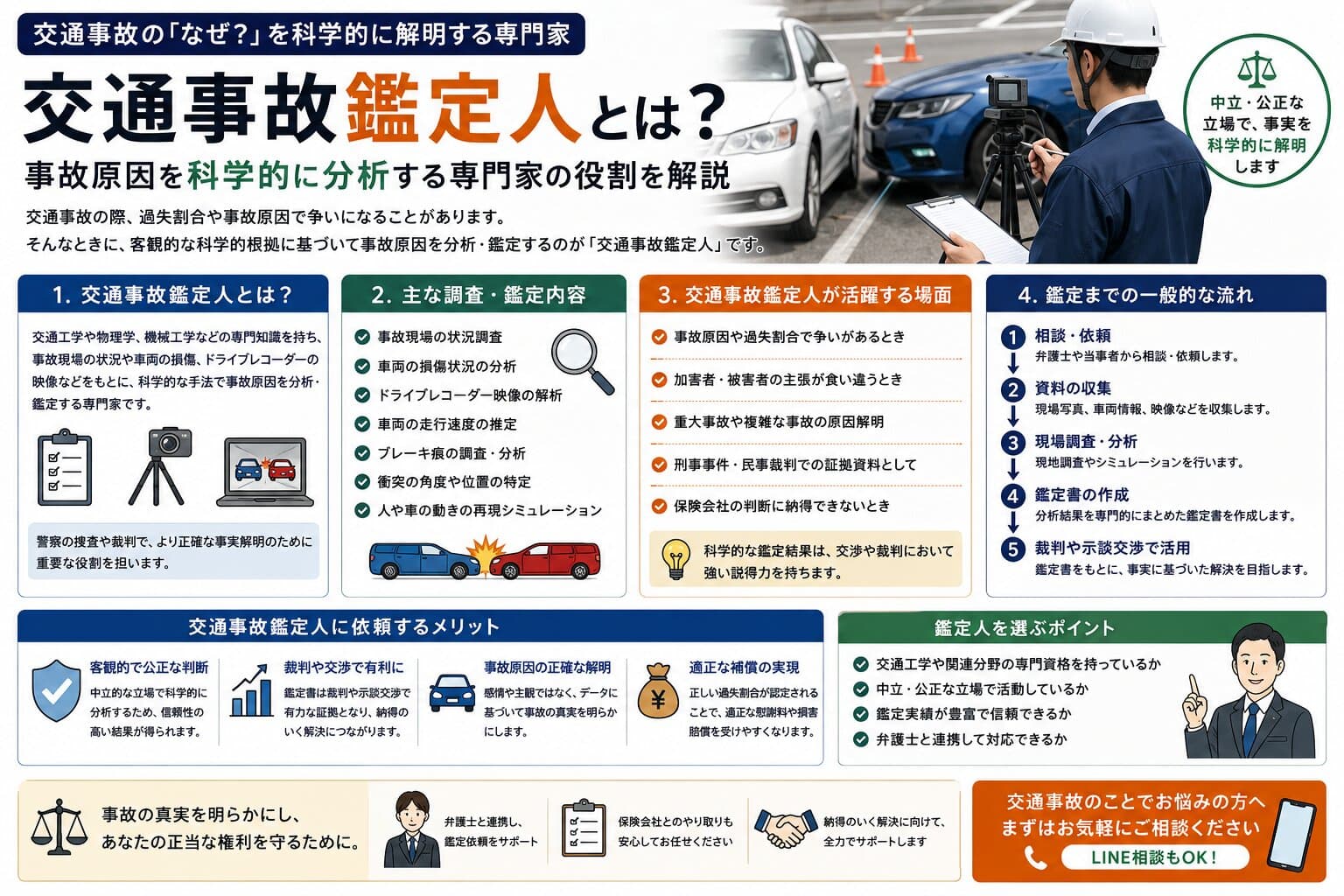交通事故鑑定人とは？事故原因を科学的に分析する専門家の役割を解説
