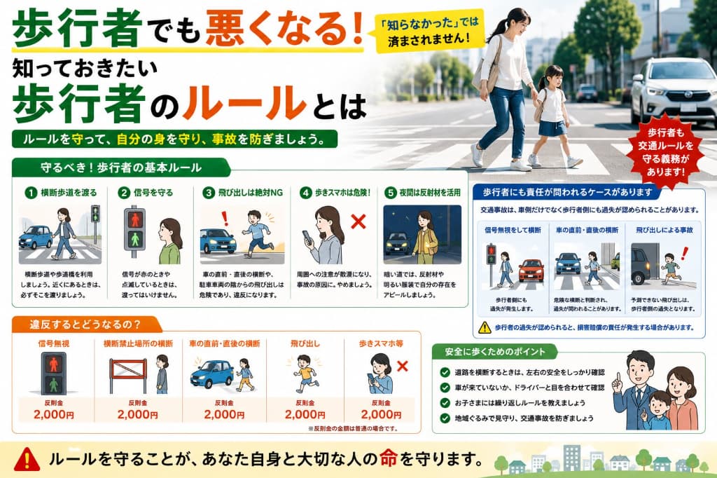 歩行者でも交通事故で悪くなる？歩行者の交通ルールと過失がつくケースを解説
