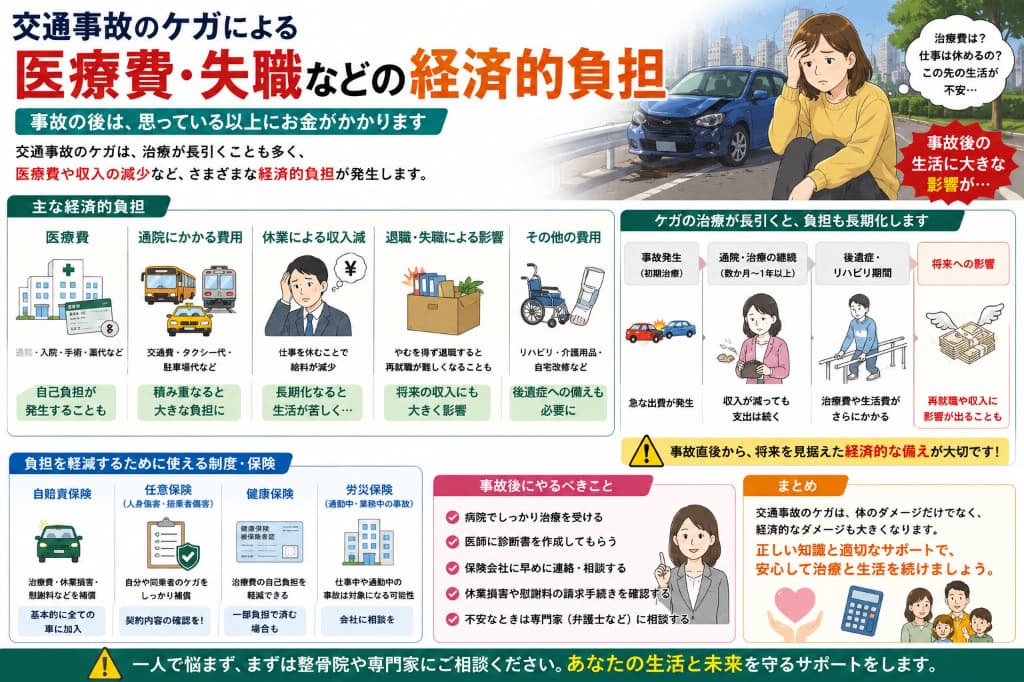 交通事故で家計はいくら負担する？治療費・休業損害・修理費など経済的負担と補償を解説