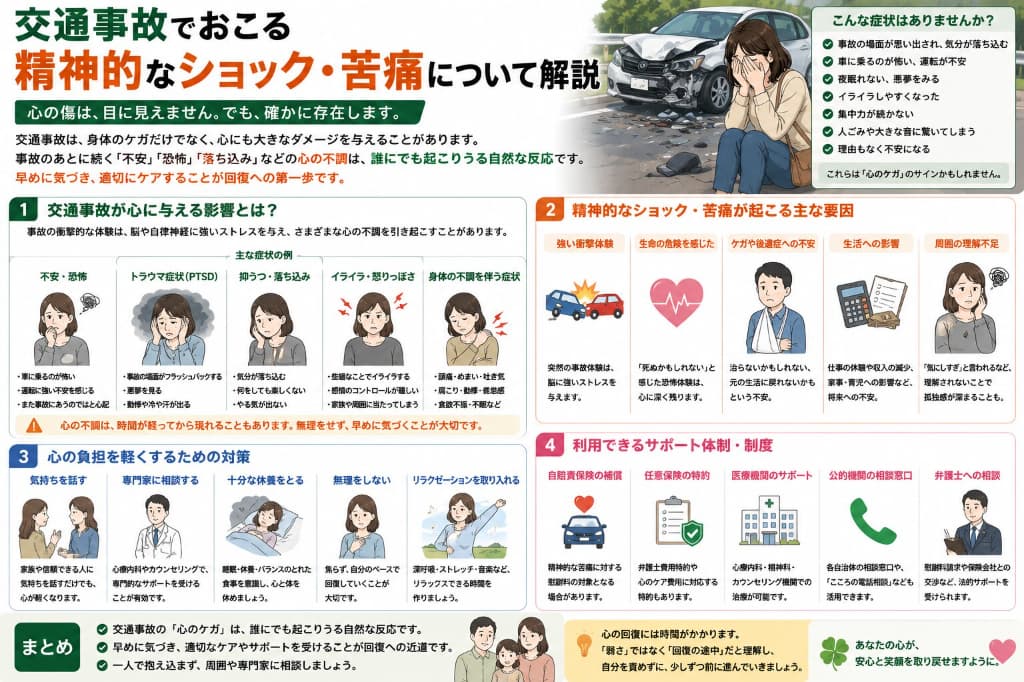 交通事故後のショックで眠れない・運転が怖い…精神的な症状とPTSD・対処法を解説